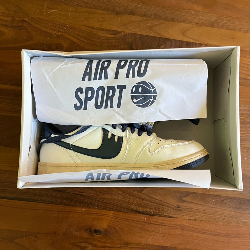 McDowell's Air Pro Sport Low rare bootleg vegan N1ke, Men's 11.5, blue/white